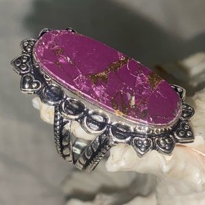 Rare Pink Kingman Turquoise statement ring